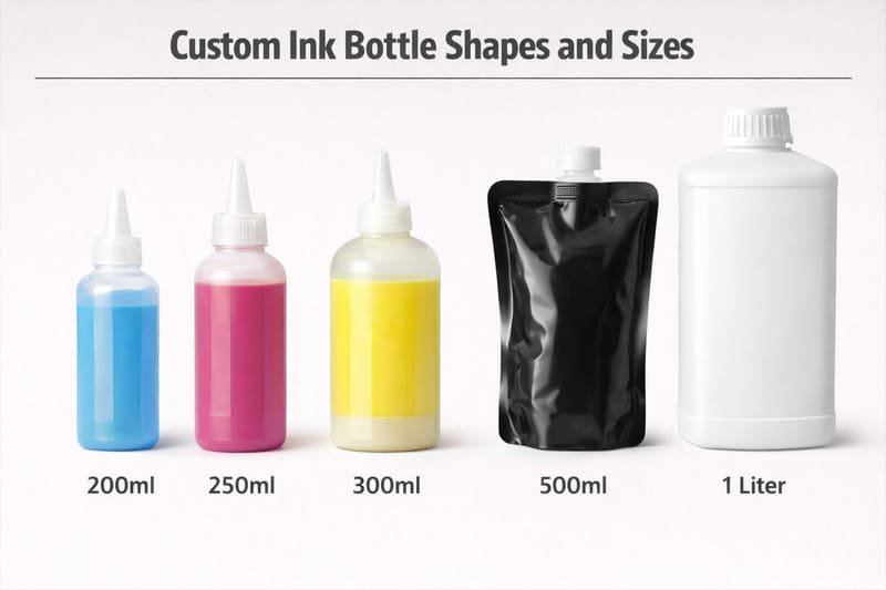 Custom Ink Bottle Shapes and Sizes
