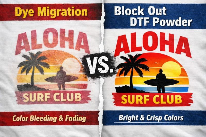 Dye Migration vs Block Out DTF Powder