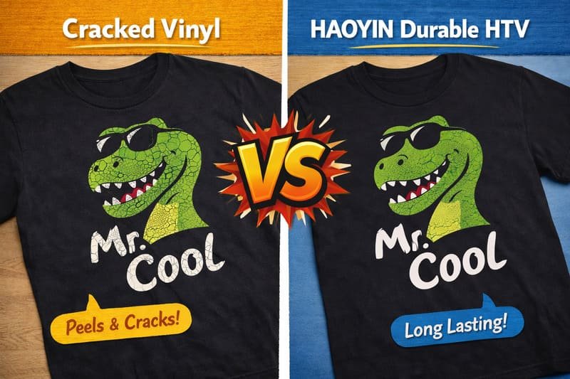 Cracked Vinyl vs HAOYIN Durable HTV