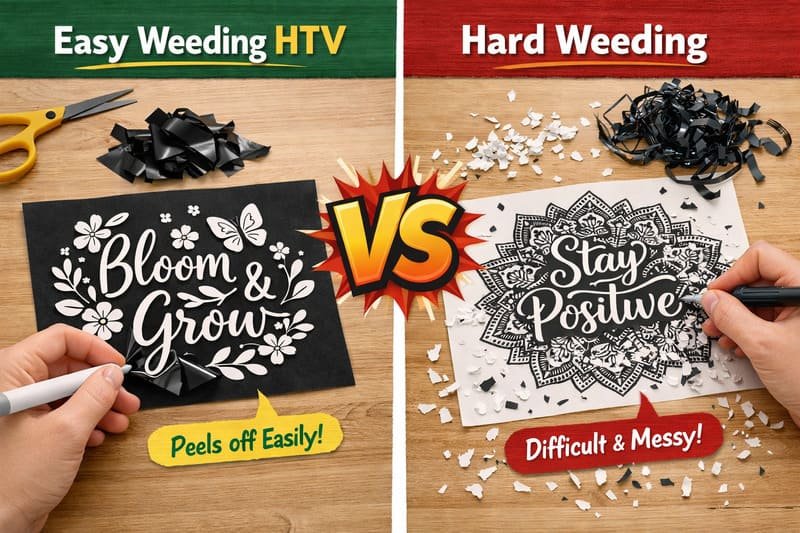 Easy Weeding HTV vs Hard Weeding