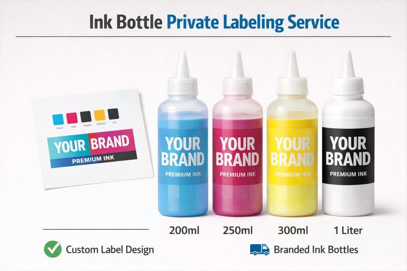 Ink Bottle Private Labeling Service